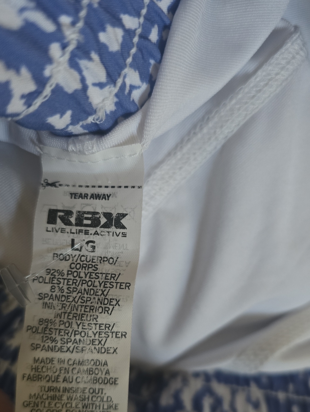 RBX Shorts Skort Womens Size Large White Blue Pattern Skort Skirt Activewear - Picture 5 of 12